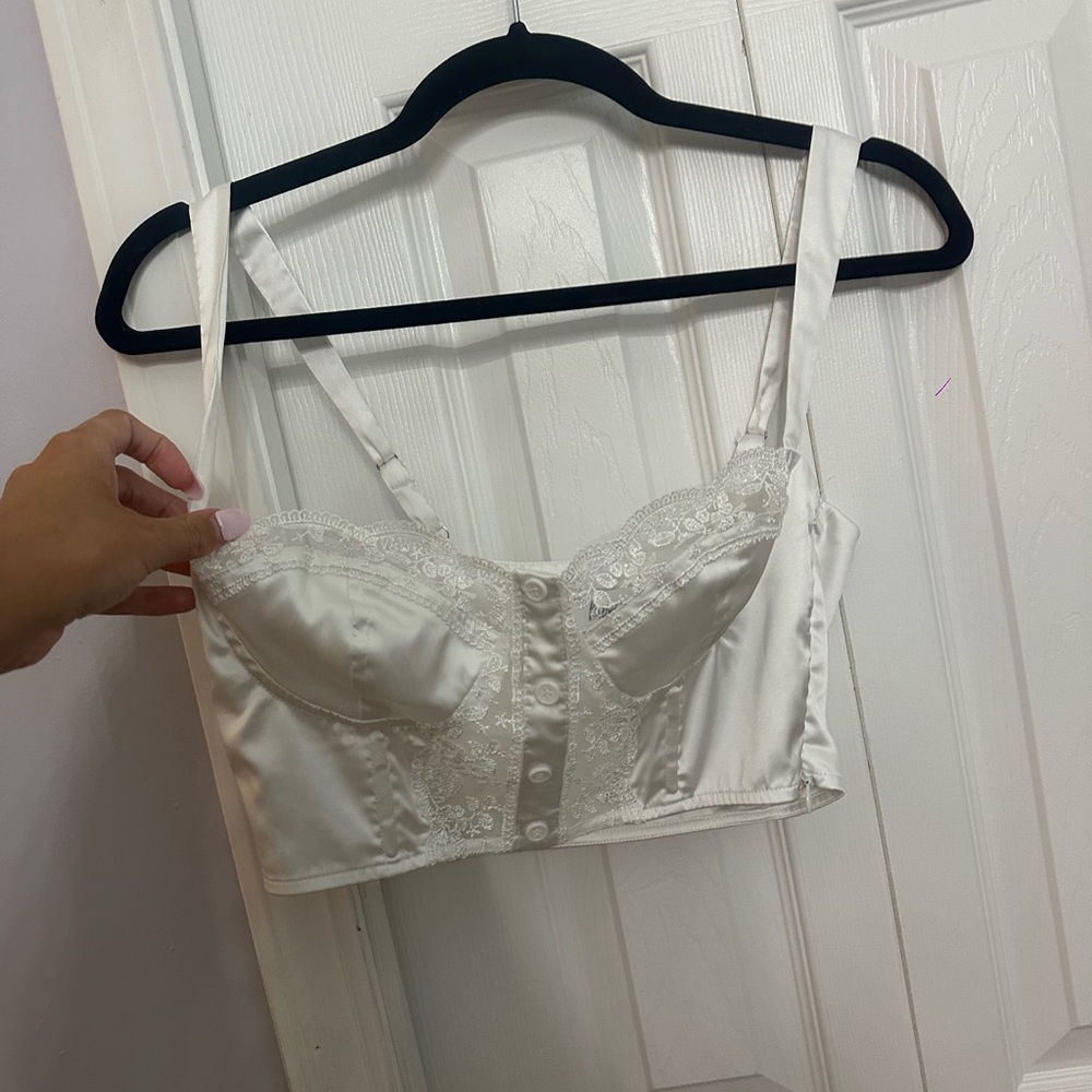 Princess Polly Ivory Satin Lace Bralette